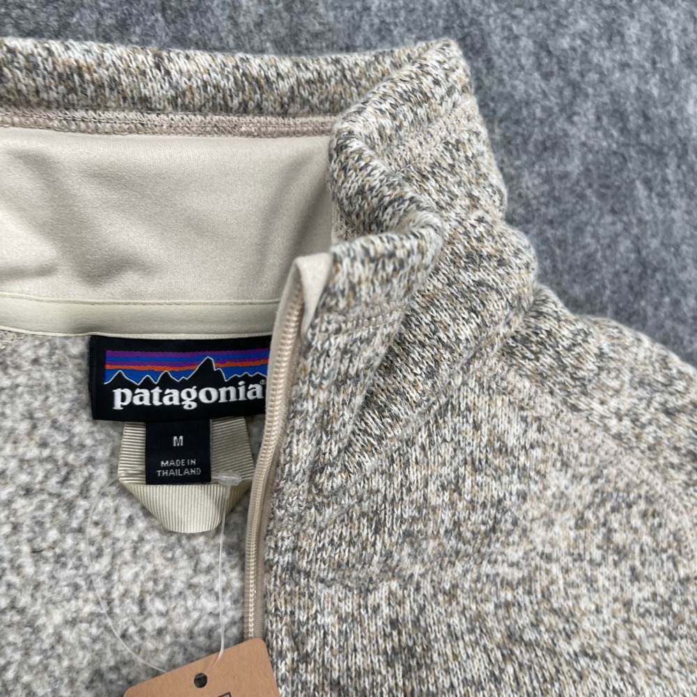 Patagonia Better Sweater Womens Medium 1/4 Zip Pullover Fleece Beige New - Picture 8 of 16